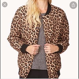 Forever21 Leopard Bomber Jacket